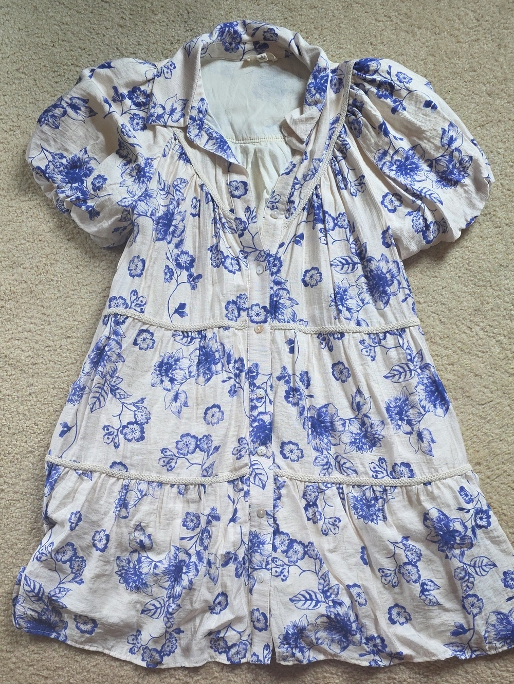Blue & White Floral Dress